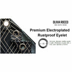 OLIVIA ROCCO Geometric Sparkle Blackout Curtains Black Thermal Insulated Eyelet Ring Top - Joe’s Haven