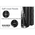 OLIVIA ROCCO Geometric Sparkle Blackout Curtains Black Thermal Insulated Eyelet Ring Top - Joe’s Haven
