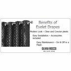 OLIVIA ROCCO Geometric Sparkle Blackout Curtains Black Thermal Insulated Eyelet Ring Top - Joe’s Haven