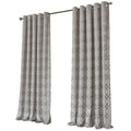OLIVIA ROCCO Luxe Geo Velvet Eyelet Curtains Champagne Thermal Insulated Soundproof - Joe’s Haven