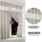 OLIVIA ROCCO Diamante Natural Blackout Eyelet Curtains With Tie Backs Thermal Ring Top - Joe’s Haven