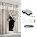 OLIVIA ROCCO Diamante Natural Blackout Eyelet Curtains With Tie Backs Thermal Ring Top - Joe’s Haven