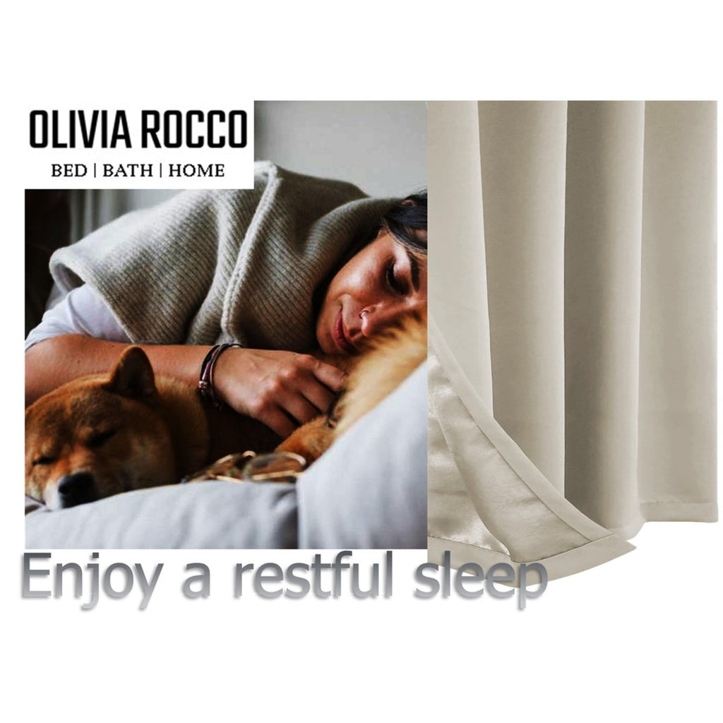 OLIVIA ROCCO Diamante Natural Blackout Eyelet Curtains With Tie Backs Thermal Ring Top - Joe’s Haven