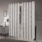OLIVIA ROCCO Geometric Sparkle Blackout Curtains Natural Thermal Insulated Eyelet Ring Top - Joe’s Haven