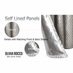 OLIVIA ROCCO Geometric Sparkle Blackout Curtains Natural Thermal Insulated Eyelet Ring Top - Joe’s Haven