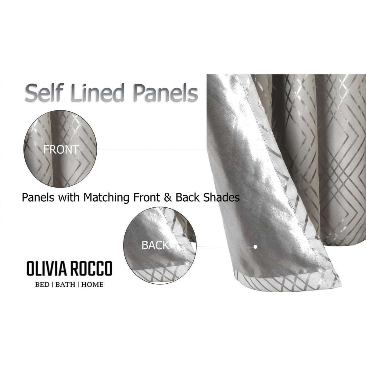 OLIVIA ROCCO Geometric Sparkle Blackout Curtains Natural Thermal Insulated Eyelet Ring Top - Joe’s Haven
