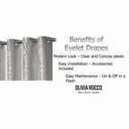OLIVIA ROCCO Geometric Sparkle Blackout Curtains Natural Thermal Insulated Eyelet Ring Top - Joe’s Haven