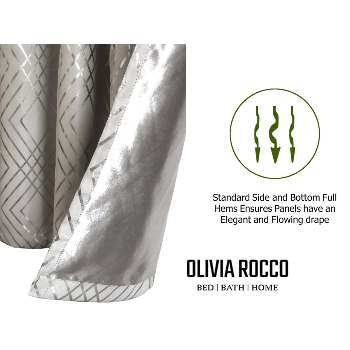 OLIVIA ROCCO Geometric Sparkle Blackout Curtains Natural Thermal Insulated Eyelet Ring Top - Joe’s Haven