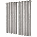 OLIVIA ROCCO Geometric Sparkle Blackout Curtains Natural Thermal Insulated Eyelet Ring Top - Joe’s Haven