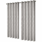 OLIVIA ROCCO Geometric Sparkle Blackout Curtains Natural Thermal Insulated Eyelet Ring Top - Joe’s Haven