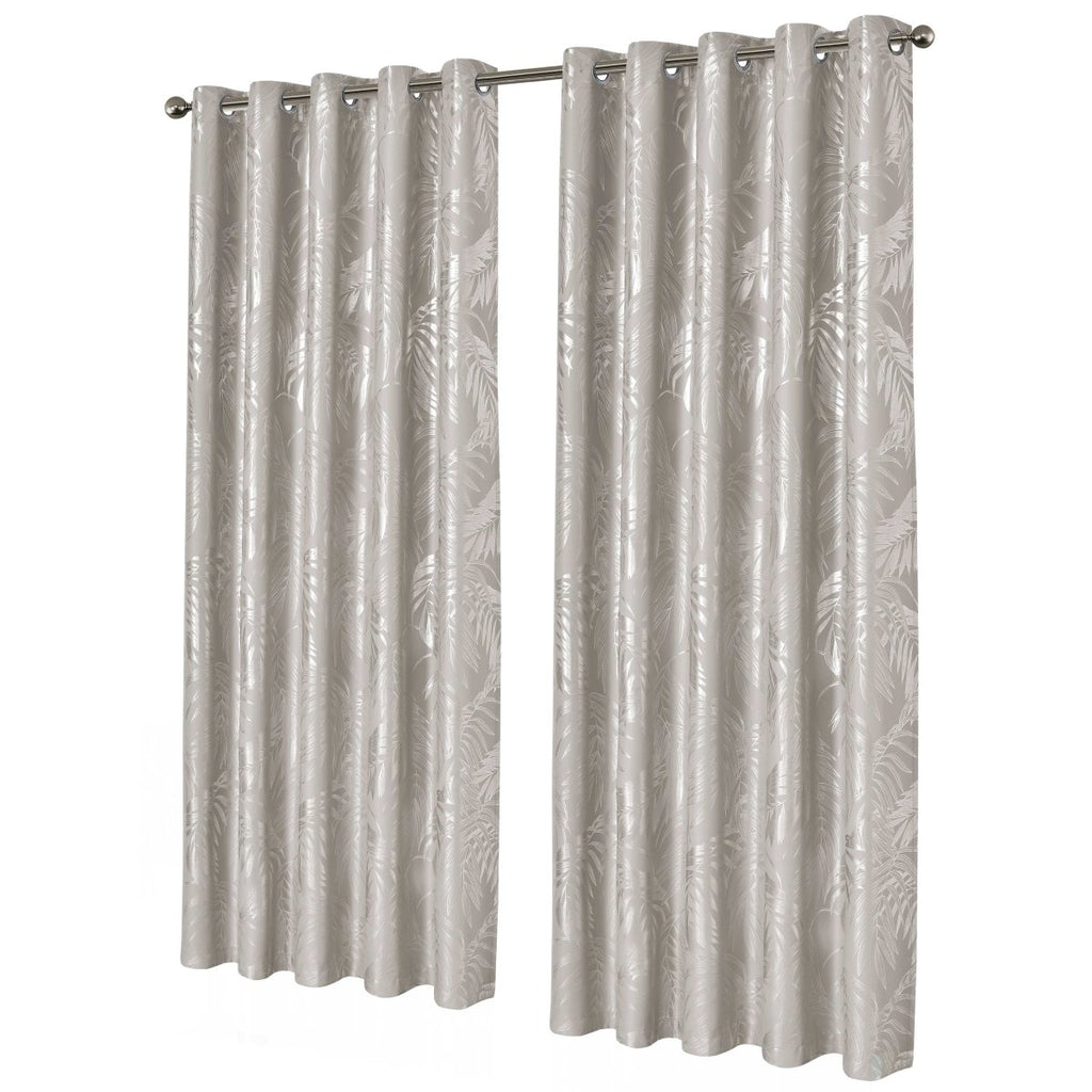 OLIVIA ROCCO Leaf Natural Sparkle Blackout Curtains Super Soft Thermal Insulated Eyelet - Joe’s Haven