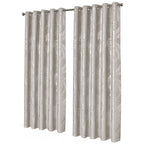 OLIVIA ROCCO Leaf Natural Sparkle Blackout Curtains Super Soft Thermal Insulated Eyelet - Joe’s Haven