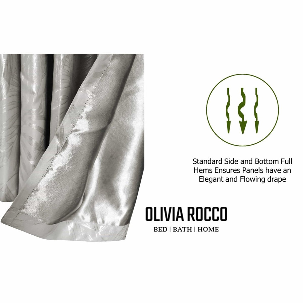 OLIVIA ROCCO Leaf Natural Sparkle Blackout Curtains Super Soft Thermal Insulated Eyelet - Joe’s Haven