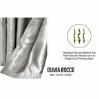 OLIVIA ROCCO Leaf Natural Sparkle Blackout Curtains Super Soft Thermal Insulated Eyelet - Joe’s Haven