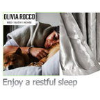 OLIVIA ROCCO Leaf Natural Sparkle Blackout Curtains Super Soft Thermal Insulated Eyelet - Joe’s Haven
