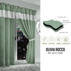 OLIVIA ROCCO Diamante Sage Green Blackout Eyelet Curtains With Tie Backs Thermal Ring Top - Joe’s Haven