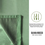 OLIVIA ROCCO Diamante Sage Green Blackout Eyelet Curtains With Tie Backs Thermal Ring Top - Joe’s Haven