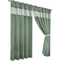 OLIVIA ROCCO Diamante Sage Green Blackout Eyelet Curtains With Tie Backs Thermal Ring Top - Joe’s Haven