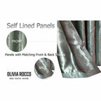 OLIVIA ROCCO Leaf Sage Green Sparkle Blackout Curtains With Thermal Insulation Eyelet - Joe’s Haven