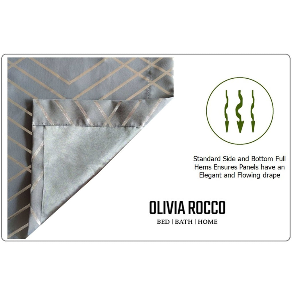 OLIVIA ROCCO Geometric Sparkle Blackout Curtains Silver Eyelet Ring Top Soft Thermal - Joe’s Haven