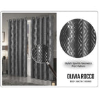 OLIVIA ROCCO Geometric Sparkle Blackout Curtains Silver Eyelet Ring Top Soft Thermal - Joe’s Haven