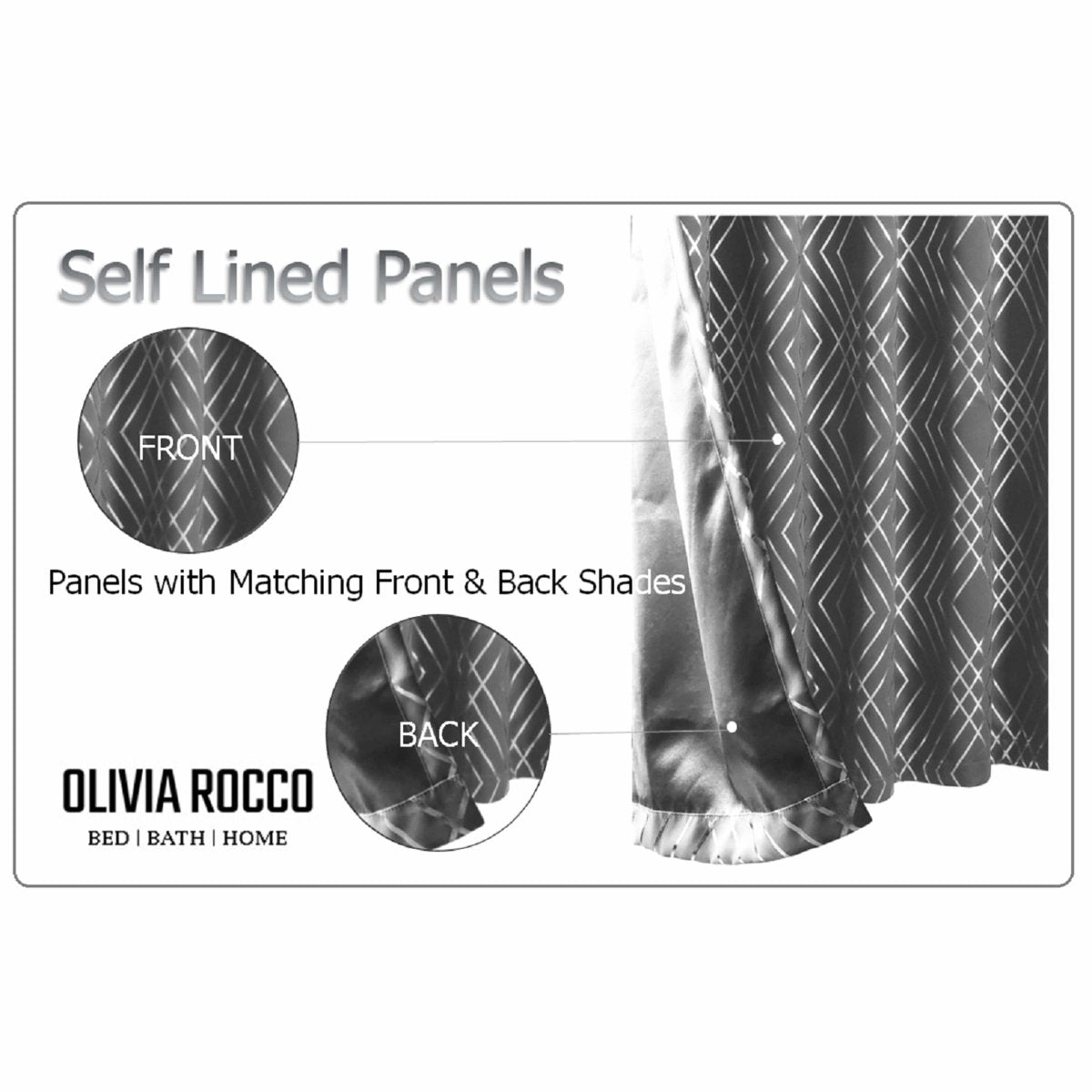 OLIVIA ROCCO Geometric Sparkle Blackout Curtains Silver Eyelet Ring Top Soft Thermal - Joe’s Haven