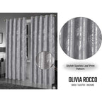 OLIVIA ROCCO Leaf Silver Sparkle Blackout Curtains Super Soft Thermal Insulated Eyelet - Joe’s Haven