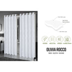 OLIVIA ROCCO Geometric White Sparkle Blackout Curtains Soft Thermal Insulated Drapes - Joe’s Haven