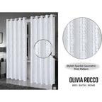 OLIVIA ROCCO Geometric White Sparkle Blackout Curtains Soft Thermal Insulated Drapes - Joe’s Haven
