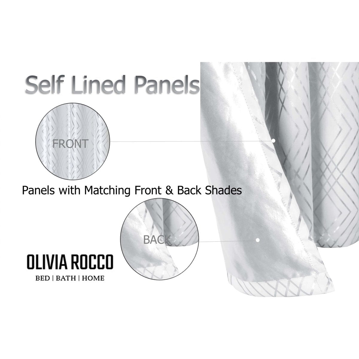 OLIVIA ROCCO Geometric White Sparkle Blackout Curtains Soft Thermal Insulated Drapes - Joe’s Haven
