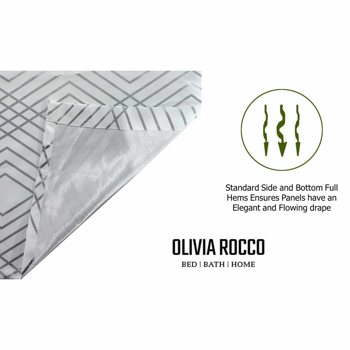 OLIVIA ROCCO Geometric White Sparkle Blackout Curtains Soft Thermal Insulated Drapes - Joe’s Haven
