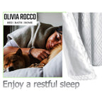 OLIVIA ROCCO Geometric White Sparkle Blackout Curtains Soft Thermal Insulated Drapes - Joe’s Haven