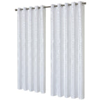 OLIVIA ROCCO Geometric White Sparkle Blackout Curtains Soft Thermal Insulated Drapes - Joe’s Haven