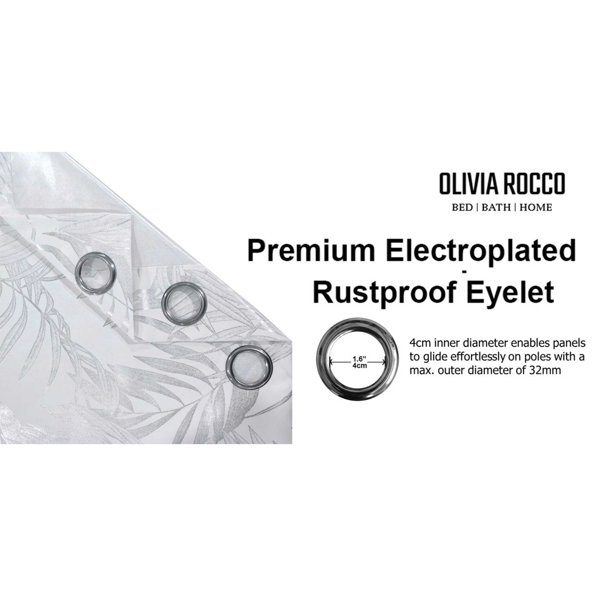 OLIVIA ROCCO Leaf White Sparkle Blackout Curtains Super Soft Fabric Thermal Insulated - Joe’s Haven