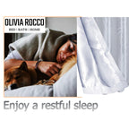 OLIVIA ROCCO Leaf White Sparkle Blackout Curtains Super Soft Fabric Thermal Insulated - Joe’s Haven