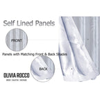 OLIVIA ROCCO Leaf White Sparkle Blackout Curtains Super Soft Fabric Thermal Insulated - Joe’s Haven