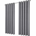 OLIVIA ROCCO Paris Eyelet Jacquard Curtains Grey Geometric Pattern Thermal Insulated - Joe’s Haven