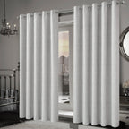 OLIVIA ROCCO Paris Eyelet Jacquard Curtains Natural Geometric Pattern Thermal Insulated - Joe’s Haven