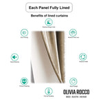 OLIVIA ROCCO Paris Eyelet Jacquard Curtains Natural Geometric Pattern Thermal Insulated - Joe’s Haven