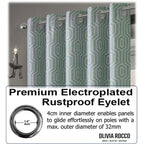 OLIVIA ROCCO Paris Eyelet Jacquard Curtains Sage Green Geometric Pattern Thermal - Joe’s Haven