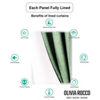 OLIVIA ROCCO Paris Eyelet Jacquard Curtains Sage Green Geometric Pattern Thermal - Joe’s Haven