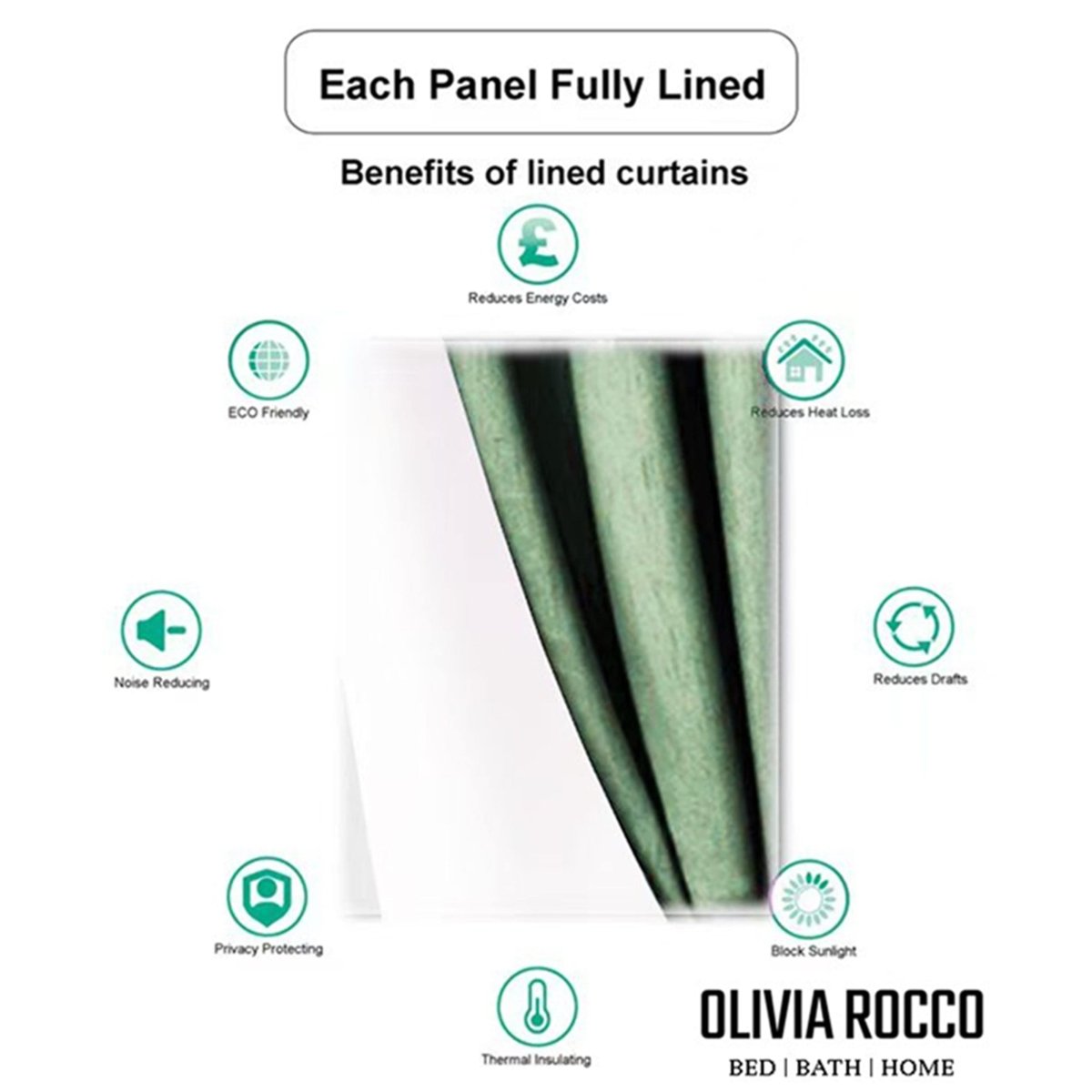 OLIVIA ROCCO Paris Eyelet Jacquard Curtains Sage Green Geometric Pattern Thermal - Joe’s Haven