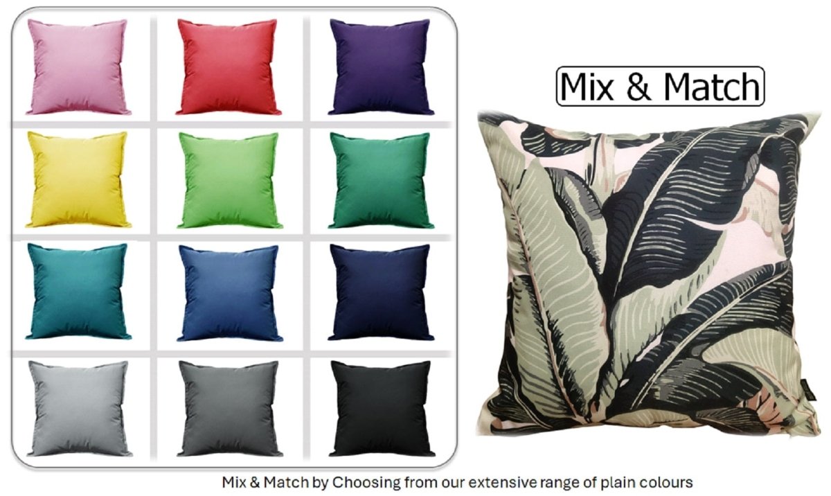 OLIVIA ROCCO Banza Waterproof Cushion Covers 43 x 43 cm Reversible Breathable Decorative - Joe’s Haven