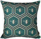 OLIVIA ROCCO Emerald Bees Waterproof Cushion Covers 43 x 43 cm Reversible Breathable - Joe’s Haven