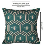 OLIVIA ROCCO Emerald Bees Waterproof Cushion Covers 43 x 43 cm Reversible Breathable - Joe’s Haven