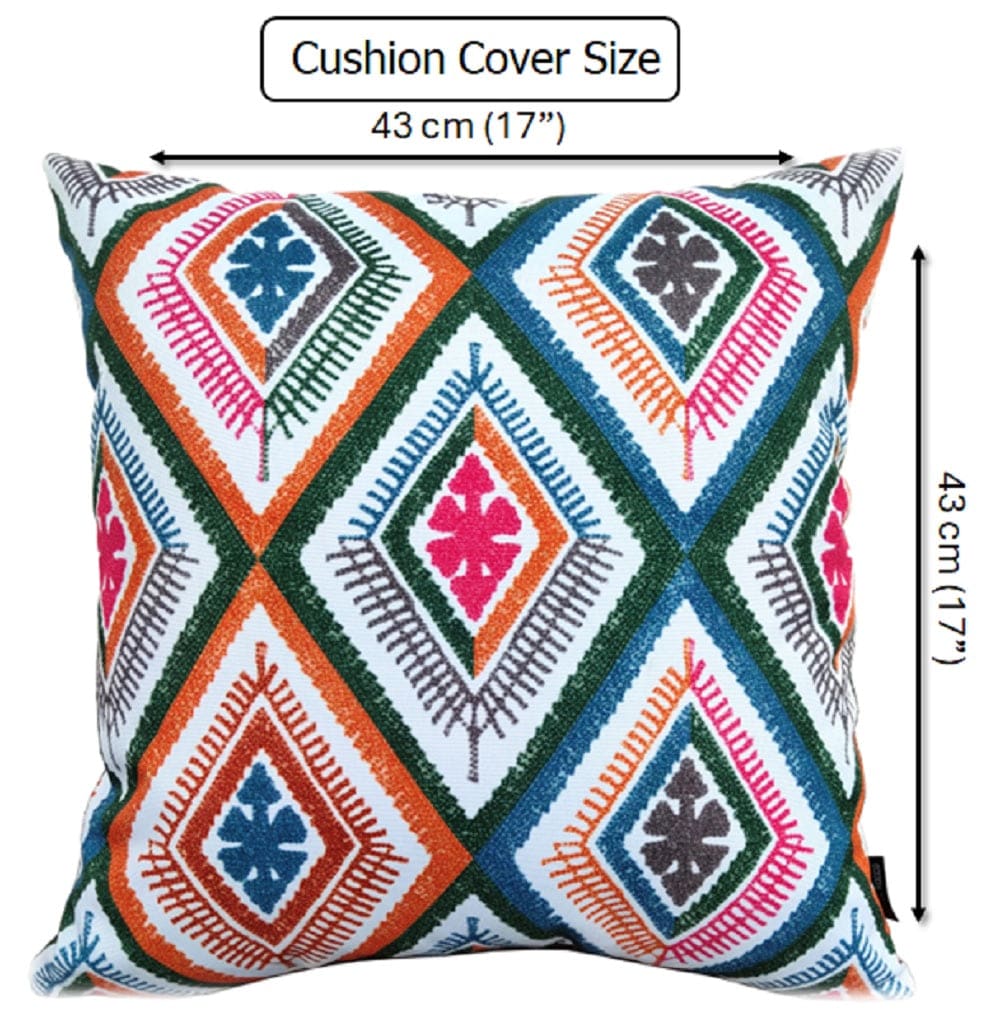 OLIVIA ROCCO Vibrant Meze Outdoor Waterproof Cushion Covers 43 x 43 cm Garden Patio - Joe’s Haven