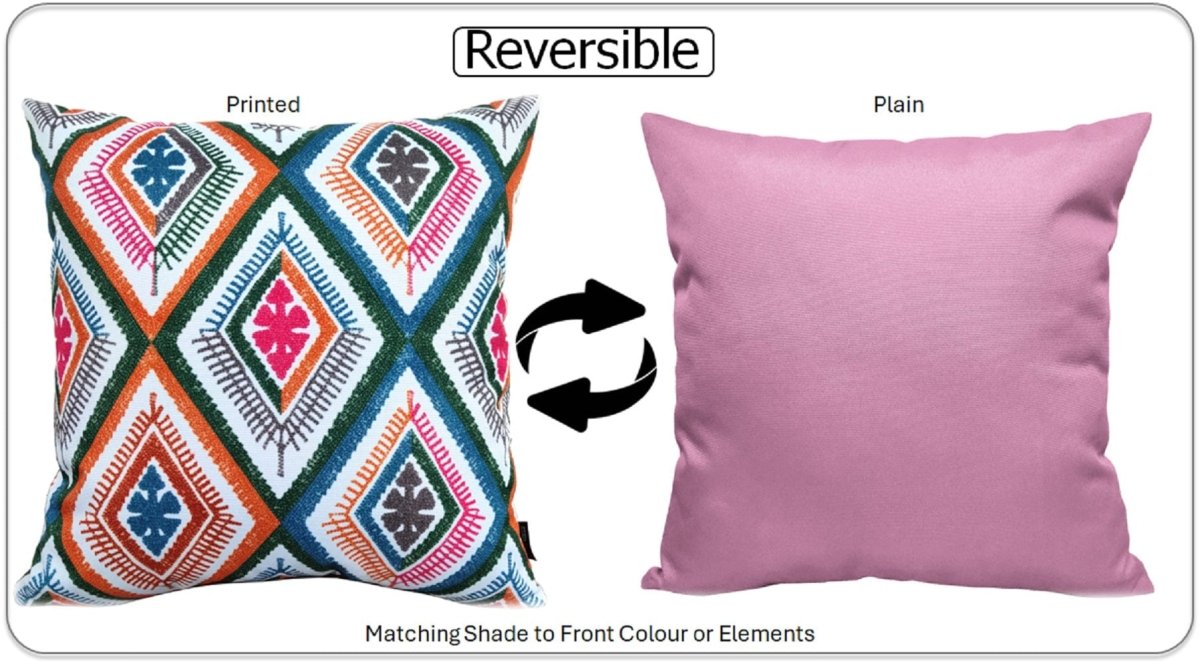 OLIVIA ROCCO Vibrant Meze Outdoor Waterproof Cushion Covers 43 x 43 cm Garden Patio - Joe’s Haven