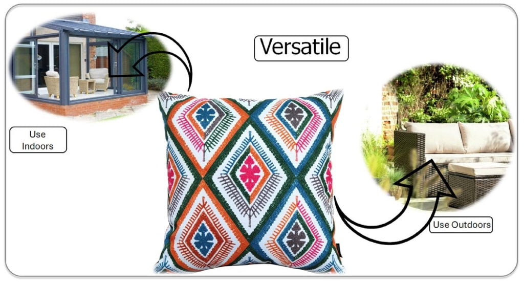OLIVIA ROCCO Vibrant Meze Outdoor Waterproof Cushion Covers 43 x 43 cm Garden Patio - Joe’s Haven