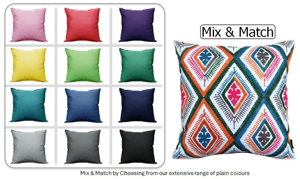 OLIVIA ROCCO Vibrant Meze Outdoor Waterproof Cushion Covers 43 x 43 cm Garden Patio - Joe’s Haven