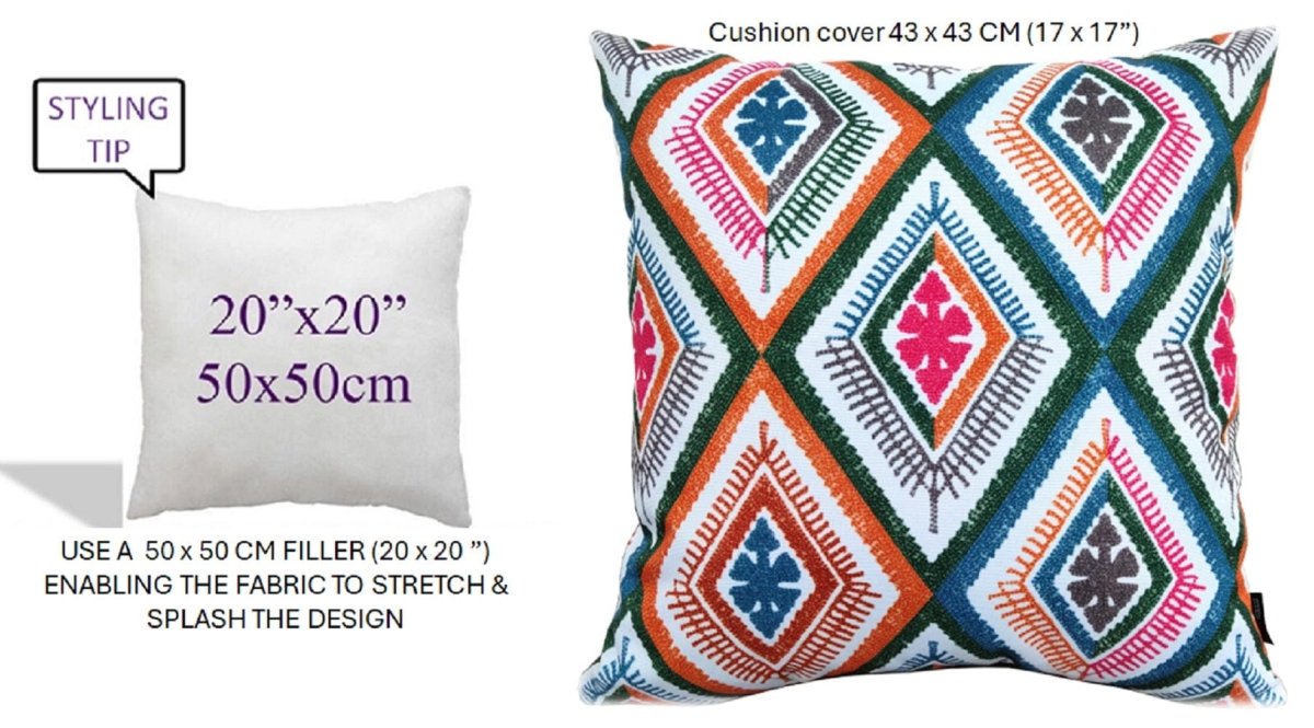 OLIVIA ROCCO Vibrant Meze Outdoor Waterproof Cushion Covers 43 x 43 cm Garden Patio - Joe’s Haven